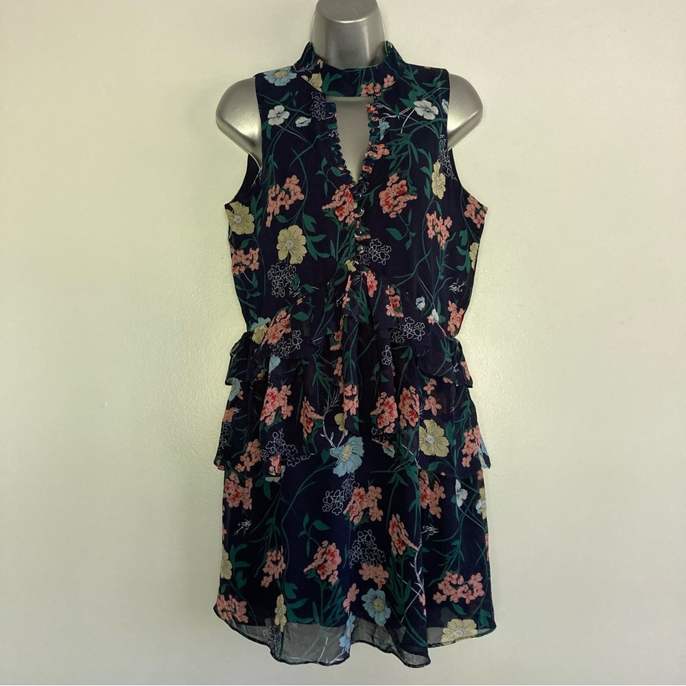 love riche Navy Floral Boho Mini Dress